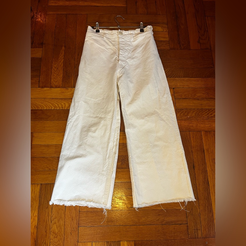 Jesse Kamm Off-White Wide Leg Pants